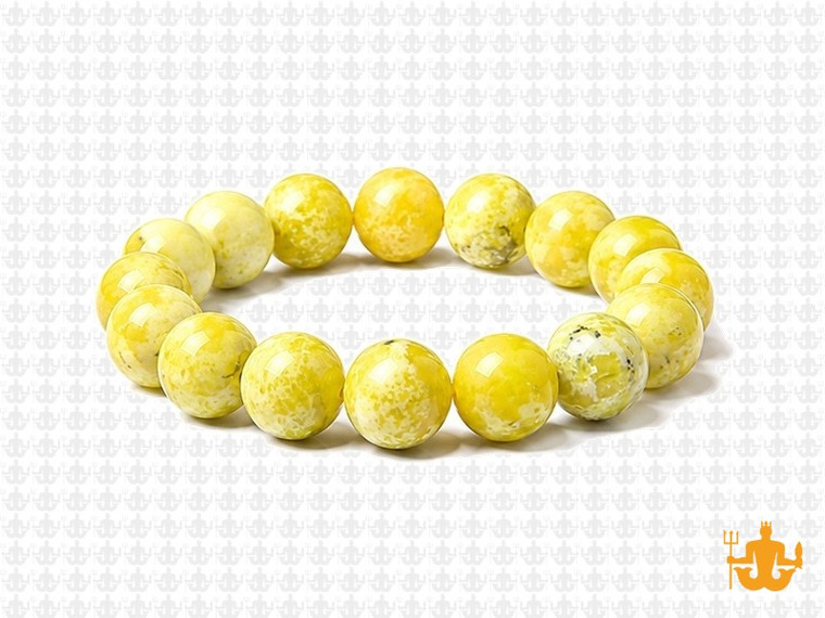 10mm Yellow Serpentine Elastic Bracelet 7.5" natural [b4b33]