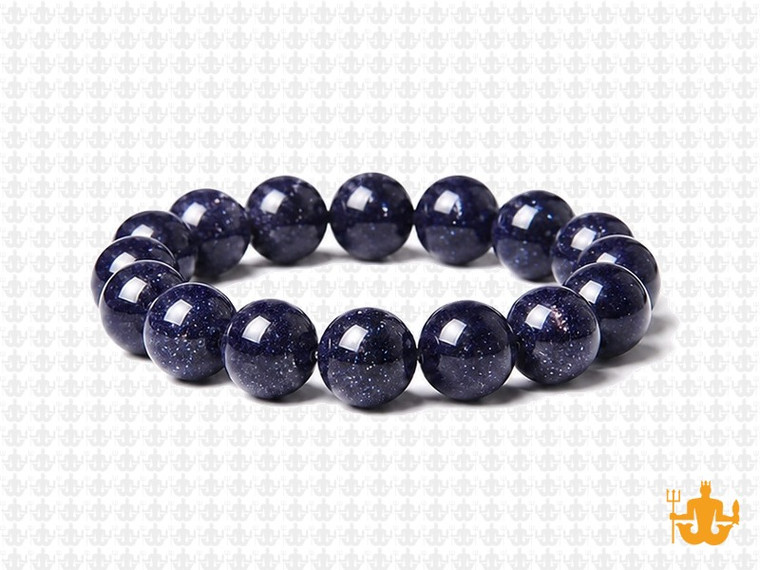 10mm Blue Goldstone Elastic Bracelet 7.5" synthetic [b4d25]