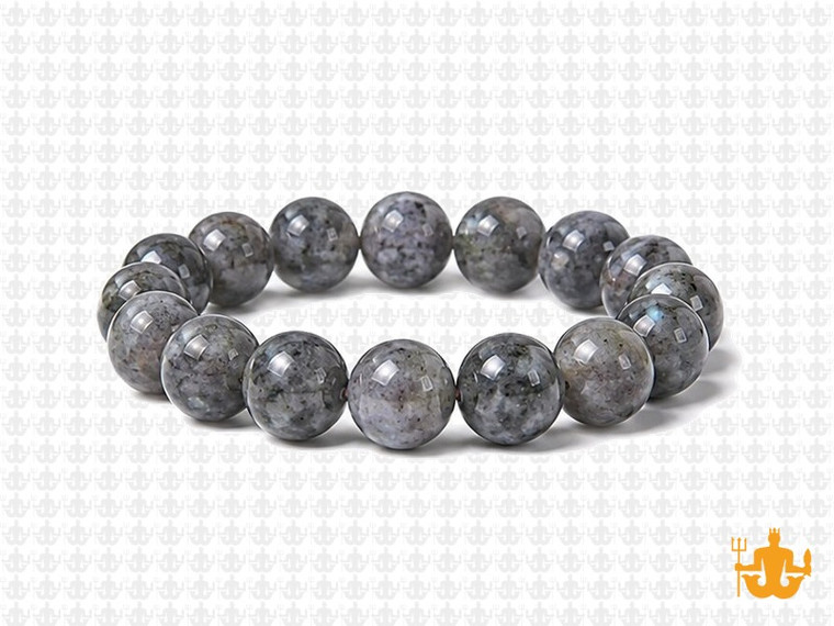 10mm Black Labradorite Elastic Bracelet 7.5" natural [b4d40]