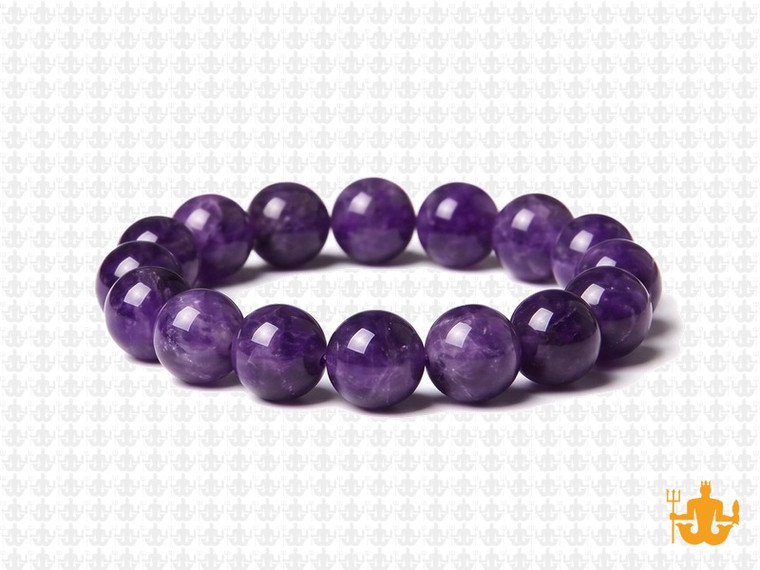 10mm Purple Agate Elastic Bracelet 7.5" dyed [b4f14]