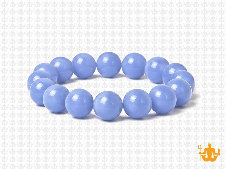 10mm Aquamarine Elastic Bracelet 7.5" dyed quartz [b4r75]