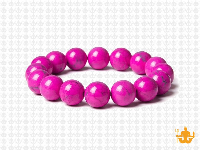 10mm Pink Magnesite Elastic Bracelet 7.5" [b4tf]