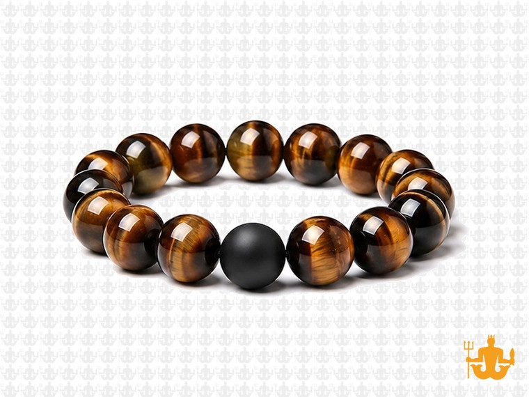 10mm Yellow Tiger Eye Elastic Bracelet 7.5" dyed [b4da2k]