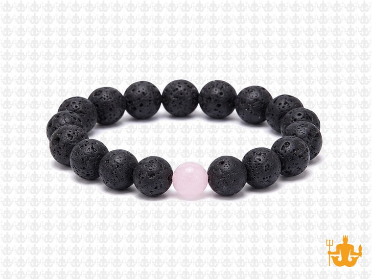 10mm Volnolack Lava Elastic Bracelet 7.5" natural [b4d50f]