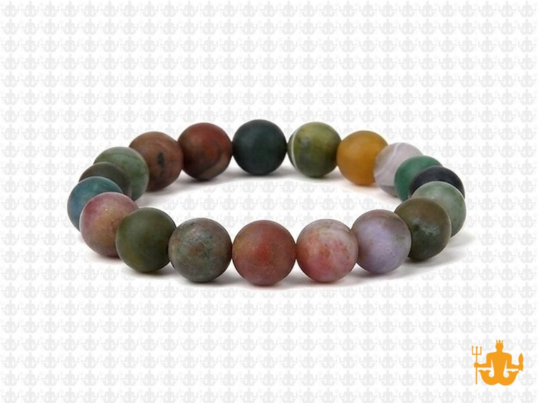 10mm Matte Blood Agate Elastic Bracelet 7.5" natural [b4d1m]