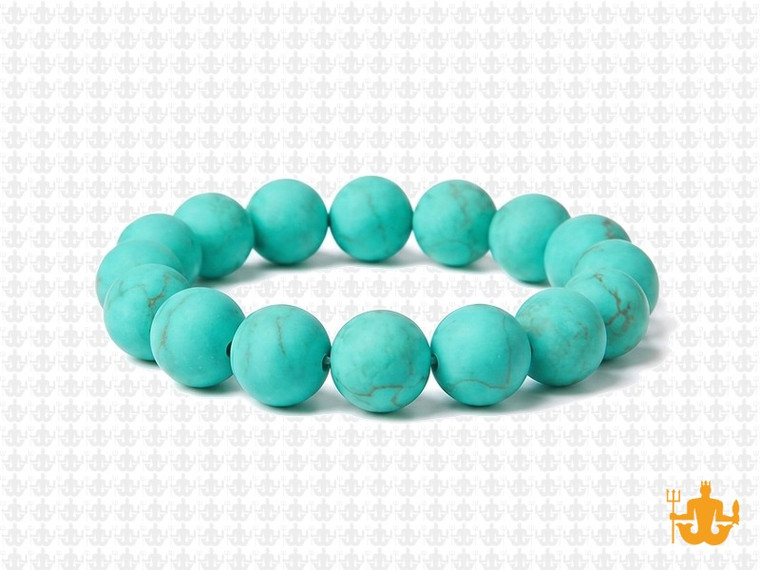 10mm Matte Green Turquoise Elastic Bracelet 7.5" stabilized [b4d22m]