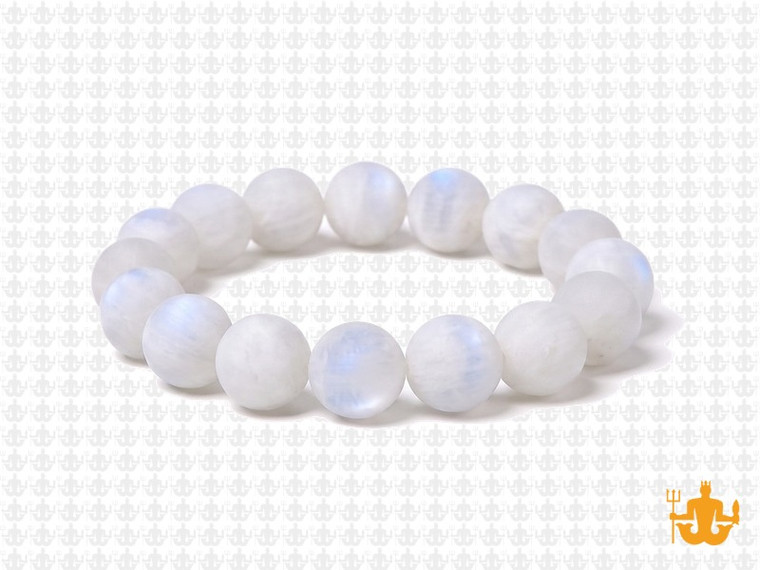 10mm Matte China Mother Of Pearl Elastic Bracelet 7.5" natural [b4d53m]
