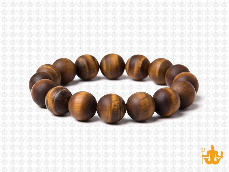 10mm Matte Yellow Tiger Eye Elastic Bracelet 7.5" dyed [b4g3ym]