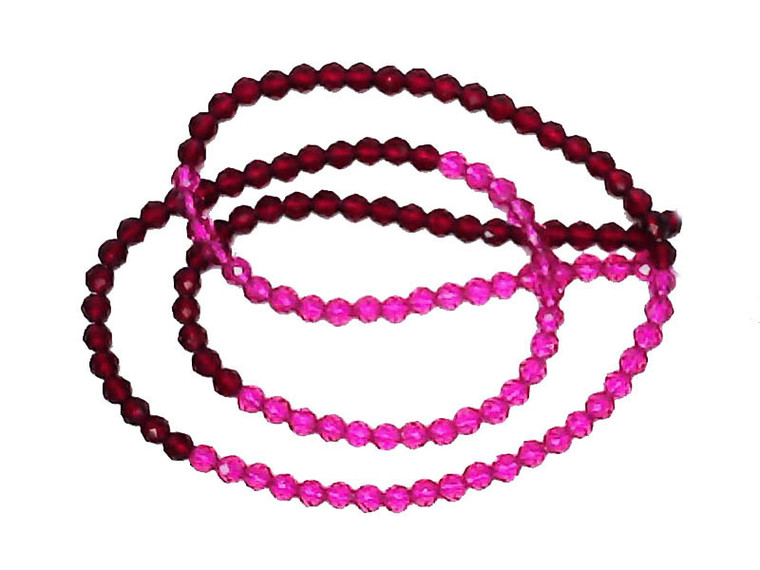 3mm Mix Pink Crystal Glass Faceted Beads 15.5" 140-150pcs. [u23xf]