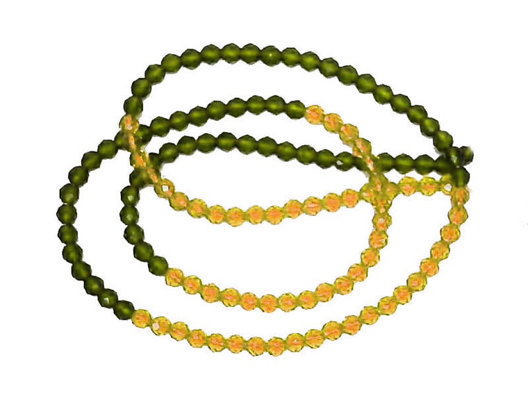 3mm Mix Yellow Crystal Glass Faceted Beads 15.5" 140-150pcs. [u23xy]