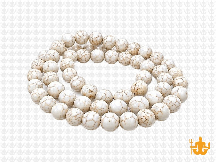 6mm White Magnesite Round Beads 15.5" [6tw]