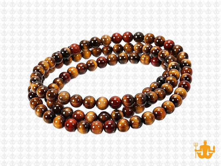 4mm Golden & Red Tiger Eye Round Beads 15.5" heated [4g3s]