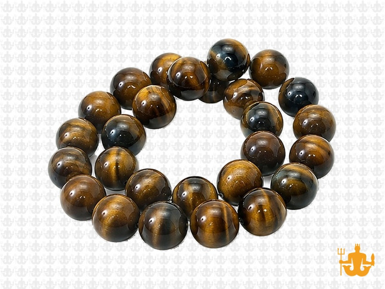 10mm Golden & Black Tiger Eye Round Beads 15.5" heated [10gyk]