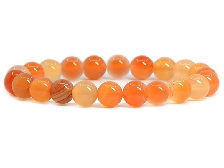 10mm Carnelian Elastic Bracelet 7.5" heated [b4d17]