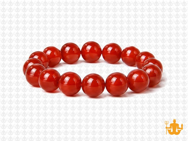 10mm Carnelian Elastic Bracelet 7.5" heated [b4d17]