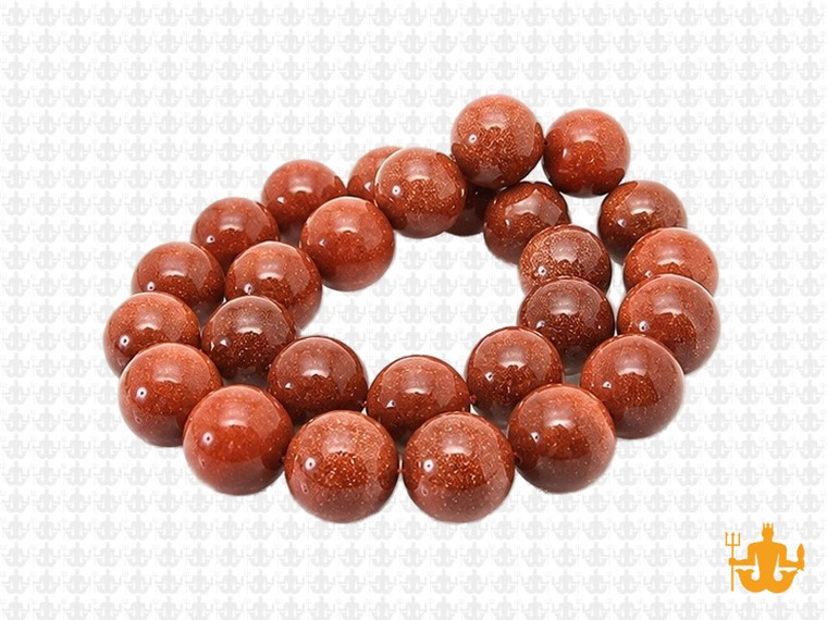 10mm Goldstone Round Beads 15.5" synthetic [10b96]