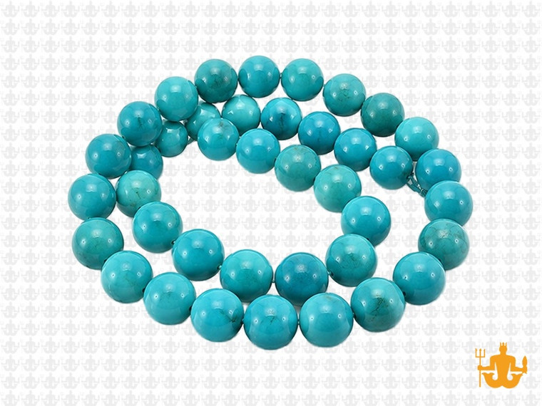 8mm Tibetan Turquoise Round Beads 15.5" stabilized [8c66]