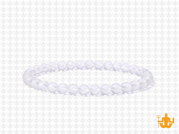 4mm Matte Crystal Elastic Bracelet 7.5" synthetic [b3a5m]
