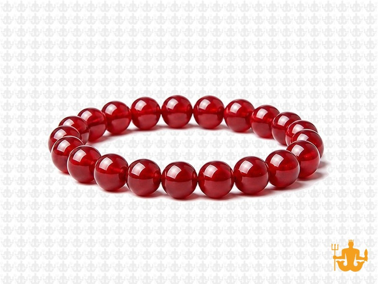 8mm Coral Quartz Elastic Bracelet 7.5" synthetic [b3a77]