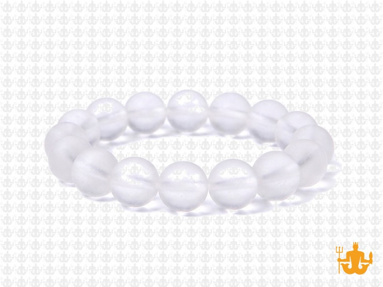 10mm Matte Crystal Elastic Bracelet 7.5" synthetic [b4a5m]