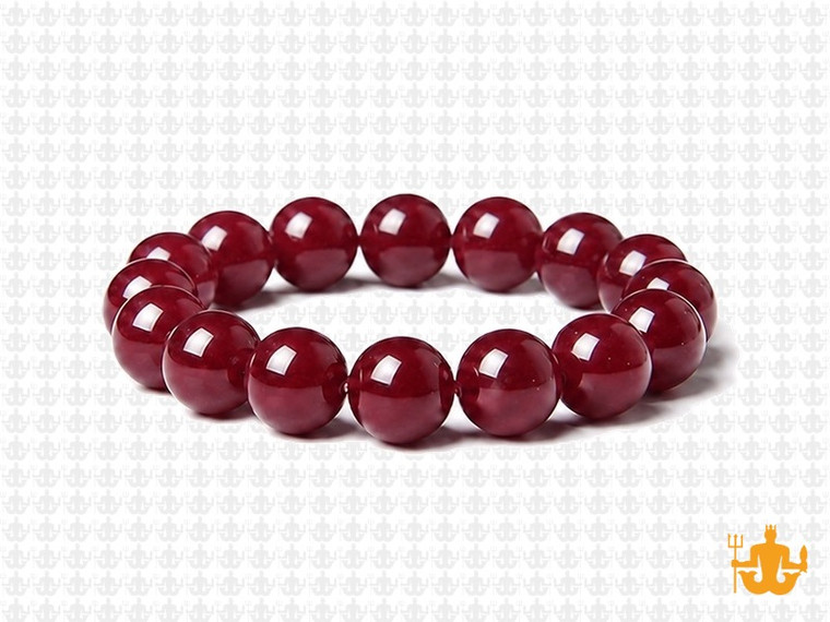 10mm Garnet Quartz Elastic Bracelet 7.5" synthetic [b4a80]