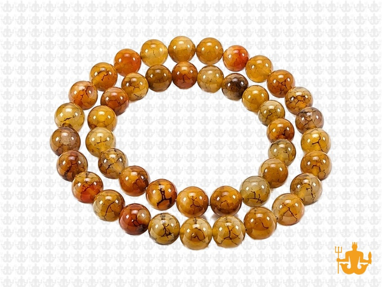 8mm Yellow Fire Agate Round Beads 15.5" natural [8f17y]