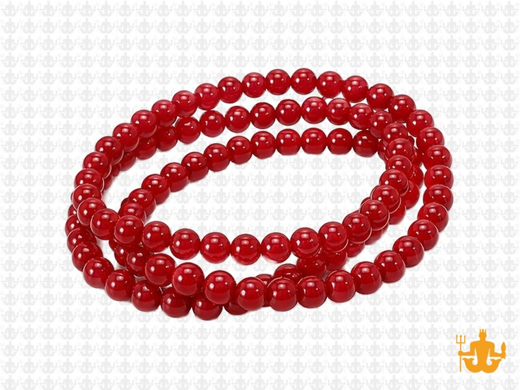 4mm Coral Quartz Round Beads 15.5" synthetic [4a77]