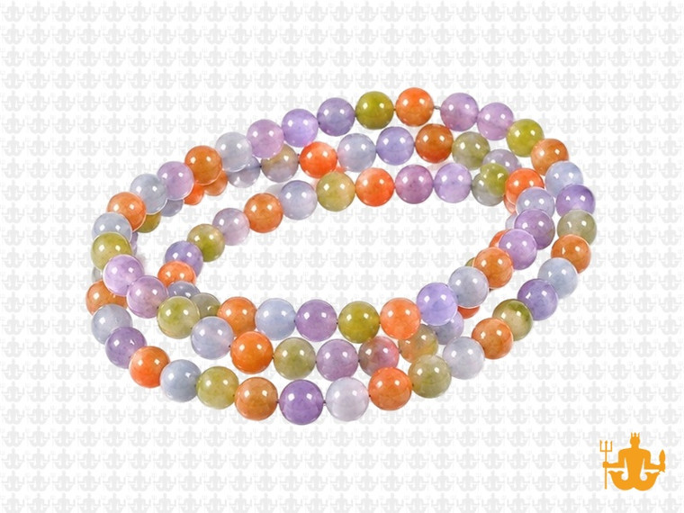 4mm Mix Fusion Jade Round Beads 15.5" Natural Dyed [4r20b]