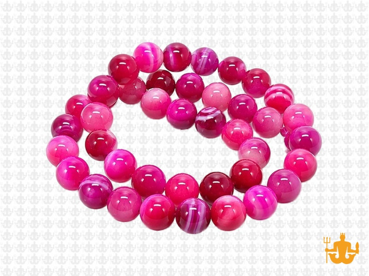 8mm Rose Banded Agate Round Beads 15.5" dyed [8f21]