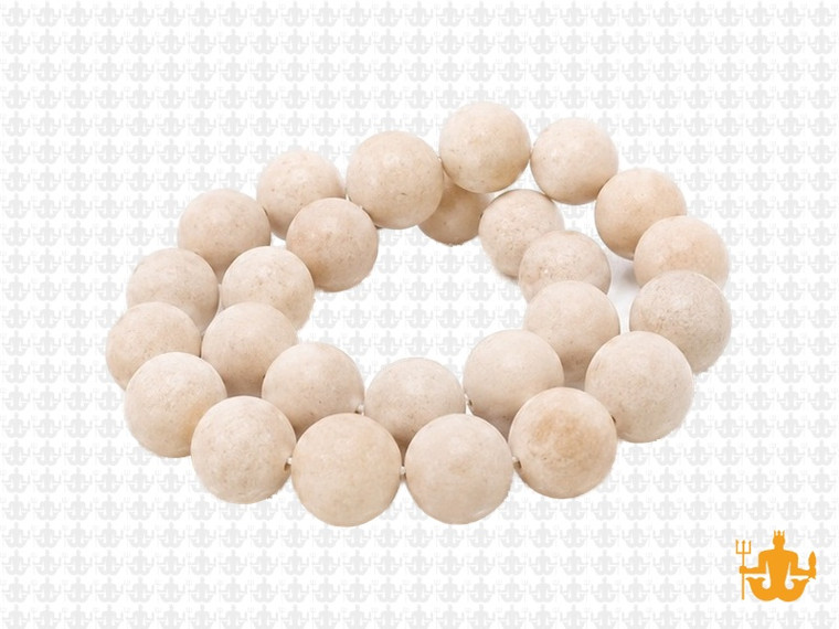 10mm Matte River Fossil Round Beads 15.5" natural [10c34m]