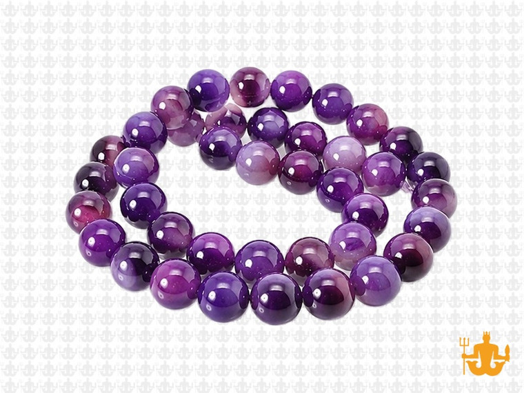 8mm Purple Banded Agate Round Beads 15.5" dyed [8f24]