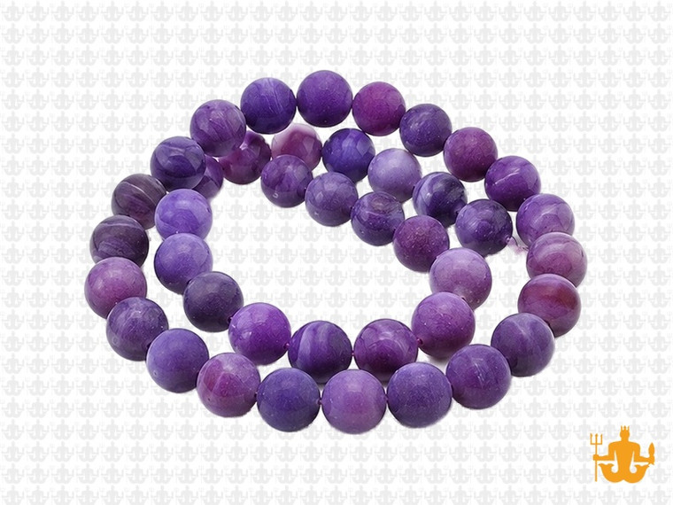 8mm Matte Purple Banded Agate Round Beads 15.5" dyed [8f24m]