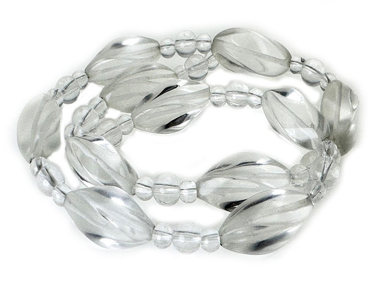 8x20mm Twisted Crystal beads 15.5", synethic [s650]