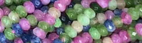 4mm Mix Jade dyed Faceted Rondelle Beads 15.5" [v0307]