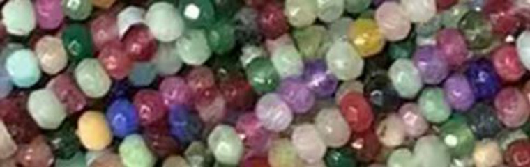 4mm Mix Jade dyed Faceted Rondelle Beads 15.5" [v0343]