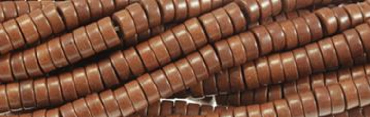 6mm Coffee Magnesite Heishi Beads t546c 15.5" [v0498]