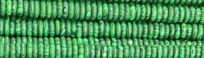 2x6mm Malachite Rondelle Beads 15.5" [v0594]