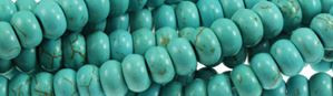 6mm Blue Turquoise Rondelle Beads t532b 15.5" [v0597e]