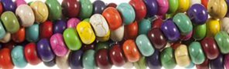 4mm Mix Magnesite Rondelle Beads t531x 15.5" [v0597w]
