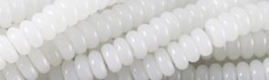 6mm White Quartz Rondelle Beads u93a76 15.5" [v0598h]