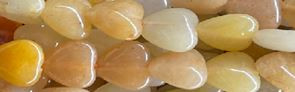 15mm Golden Jade Heart Beads 15.5" [v0611]