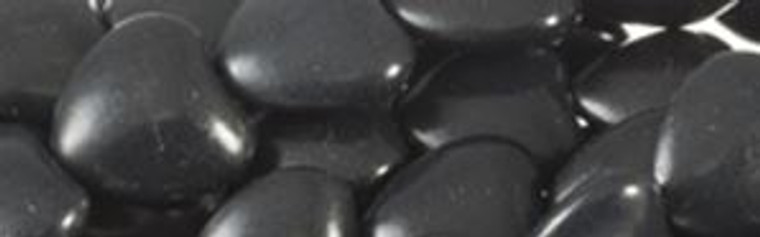 20mm Black Magnesite Heart Beads t442k 15.5" [v0660]
