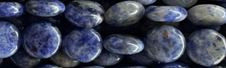 15mm Denim Lapis Puff Coin Beads 15.5" [v0701]