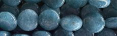 15mm Teal Jade dyed Puff Coin Beads 15.5" [v0729]