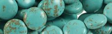14mm Blue Turquoise Coin Beads t4b14 15.5" [v0758]