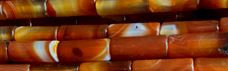 6x15mm Carnelian Pipe Tube Beads a218a 15.5" [v0989]
