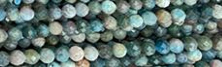 8mm Moss Agate Faceted Round Beads 15.5" [v1417]
