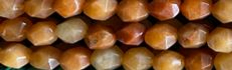 8mm Red Aventurine Faceted Hexagon Beads 15.5" [v1523]