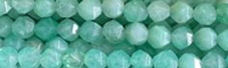 8mm Larimar Jade dyed Faceted Hexagon Beads 15.5" [v1543]