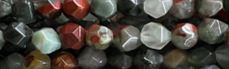 8mm Africa Blood Agate Faceted Hexagon Beads 15.5" [v1565]